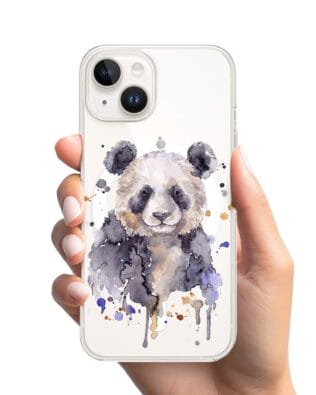 Etui do iPhone 14 Plus z MagSafe przeźroczyste, silikonowe Flexi, Akwarelowe Zoo, Panda