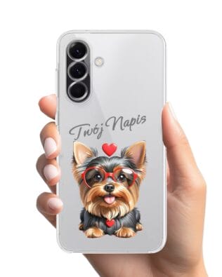Etui do Samsung Galaxy A56 5G przeźroczyste, silikonowe Flexi, Puppy Love, pies rasy York