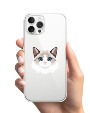 Etui do iPhone 12 Pro przeźroczyste, silikonowe Flexi, kot birmański