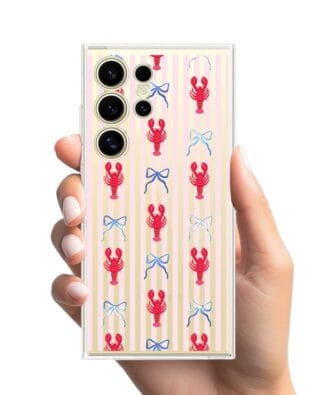 Etui do Samsung Galaxy S24 Ultra przeźroczyste, silikonowe Flexi, krab i kokardki