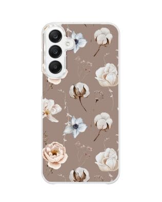 Etui do Samsung Galaxy A25 5G z MagSafe przeźroczyste, silikonowe Flexi, akwarelowe kwiatki