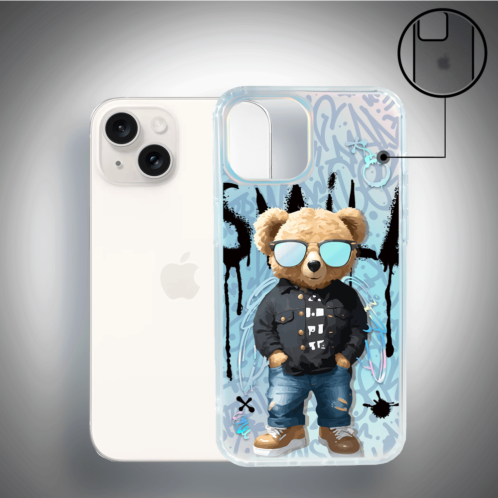 Etui do iPhone 14 IBIZU California Sunset, zmieniające kolor, Graffiti Boy, artystyczny miś - obrazek 2