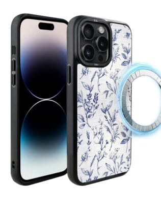 Etui do iPhone 14 Pro Max IBIZU DropGuard Matt z MagSafe, Pastel Bloom, Lazurowe szepty