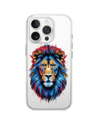 Etui do iPhone 15 Pro Max przeźroczyste, silikonowe Flexi, Dzika Mandala, Lew