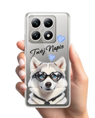 Etui do Xiaomi 14T Pro przeźroczyste, silikonowe Flexi, Puppy Love, pies rasy Husky
