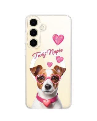 Etui do Samsung Galaxy S24 Plus z MagSafe przeźroczyste, silikonowe Flexi, Puppy Love, pies rasy Jack Russell Terrier