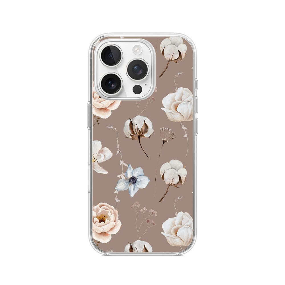 Etui do iPhone 13 Pro przeźroczyste, silikonowe Flexi, akwarelowe kwiatki