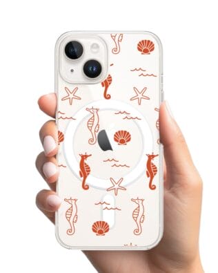 Etui do iPhone 13 Mini z MagSafe przeźroczyste, silikonowe Flexi, wakacyjne wzory