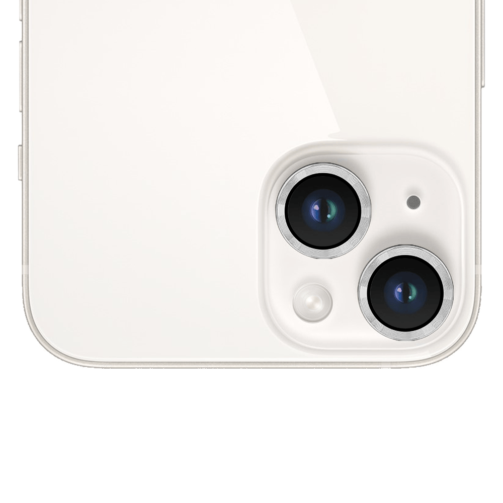 Metalowa osłona obiektywu aparatu ze szkła hartowanego 9H do iPhone 14, 1 zestaw, srebrna - obrazek 5