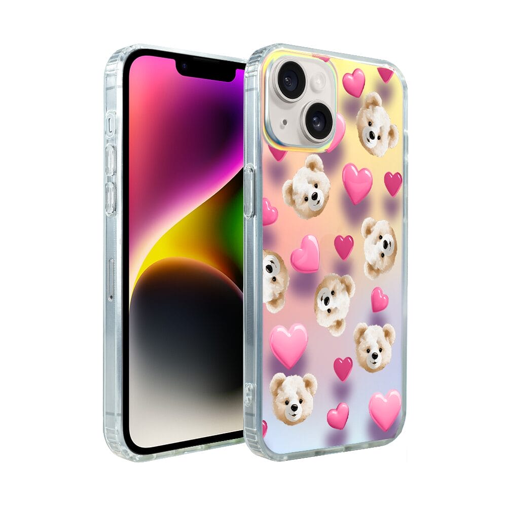 Etui do iPhone 14 IBIZU California Sunset z MagSafe, zmieniające kolor, Love Mood, miś i serduszka