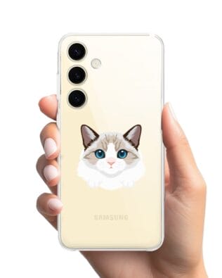 Etui do Samsung Galaxy S24 przeźroczyste, silikonowe Flexi, kot birmański