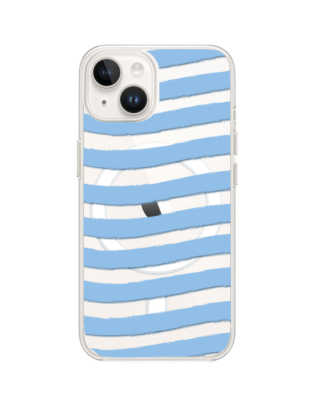 Etui do iPhone 14 Plus z MagSafe przeźroczyste, silikonowe Flexi, fale morskie