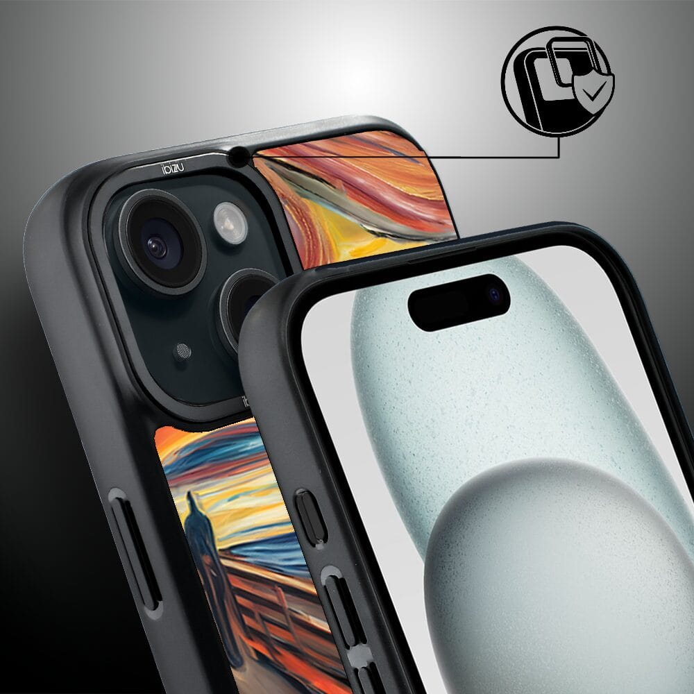Etui do iPhone 15 IBIZU DropGuard Matt z MagSafe, Edvard Munch, krzyk kota - obrazek 3