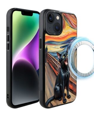Etui do iPhone 14 IBIZU DropGuard Matt z MagSafe, Edvard Munch, krzyk kota
