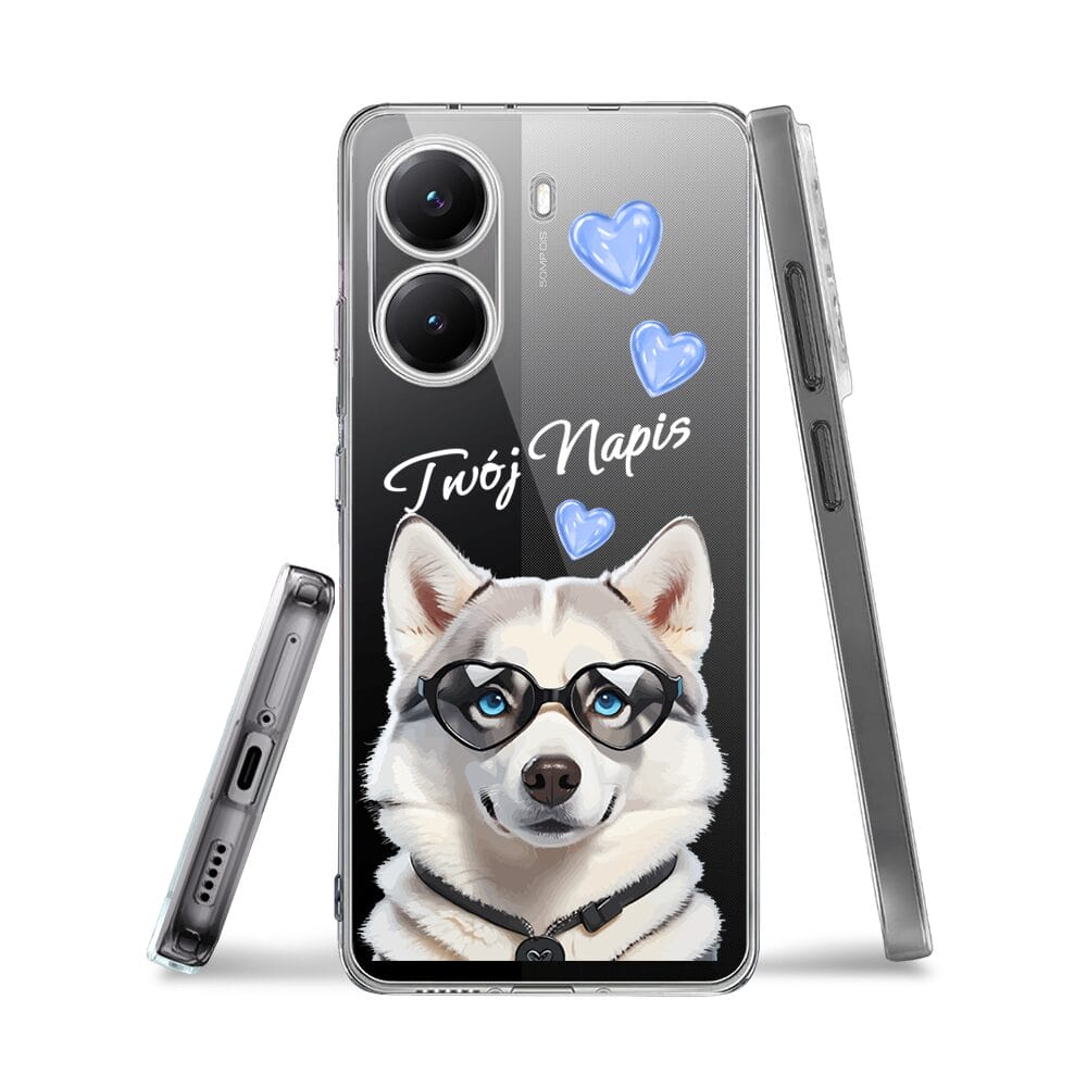Etui do Xiaomi POCO X7 Pro przeźroczyste, silikonowe Flexi, Puppy Love, pies rasy Husky - obrazek 3
