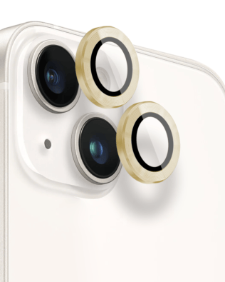 Metalowa osłona obiektywu aparatu ze szkła hartowanego 9H do iPhone 13 Mini, 1 zestaw, złota