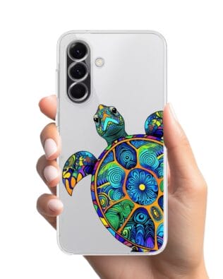Etui do Samsung Galaxy A56 5G przeźroczyste, silikonowe Flexi, Dzika Mandala, Żółw