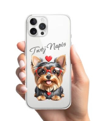 Etui do iPhone 12 Pro przeźroczyste, silikonowe Flexi, Puppy Love, pies rasy York
