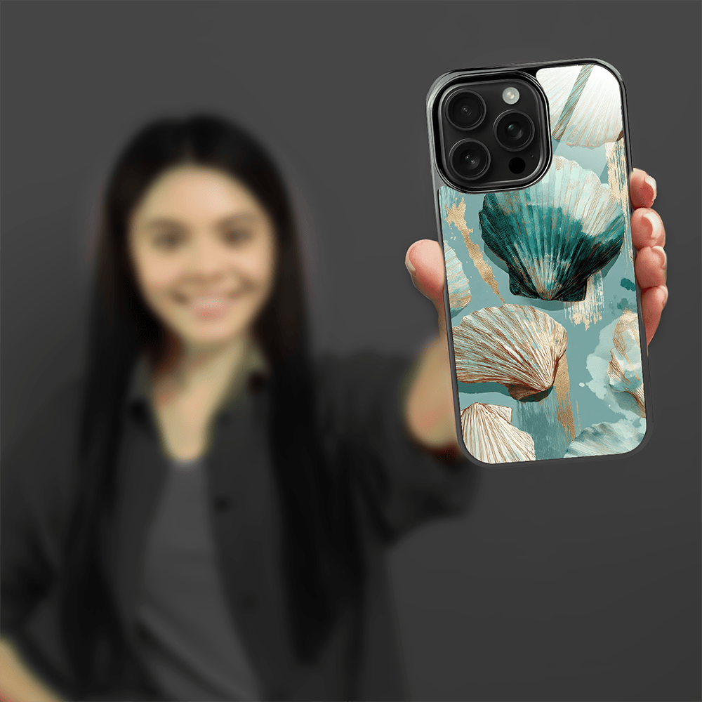 Etui do iPhone 16 Pro Max IBIZU Elite Glass z MagSafe Morze, Turkusowy skarb, czarne - obrazek 6