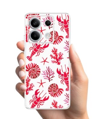 Etui do Xiaomi Redmi Note 13 Pro 5G przeźroczyste, silikonowe Flexi, krab, muszle