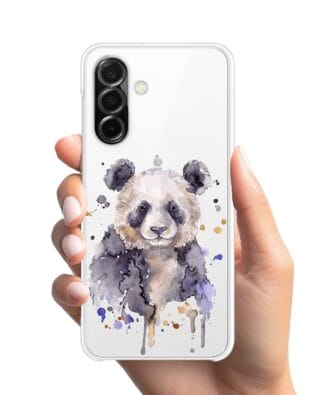 Etui do Samsung Galaxy A26 5G przeźroczyste, silikonowe Flexi, Akwarelowe Zoo, Panda