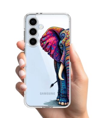 Etui do Samsung Galaxy S24 FE przeźroczyste, silikonowe Flexi, Dzika Mandala, Słoń