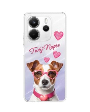 Etui do Xiaomi Redmi Note 14 5G przeźroczyste, silikonowe Flexi, Puppy Love, pies rasy Jack Russell Terrier