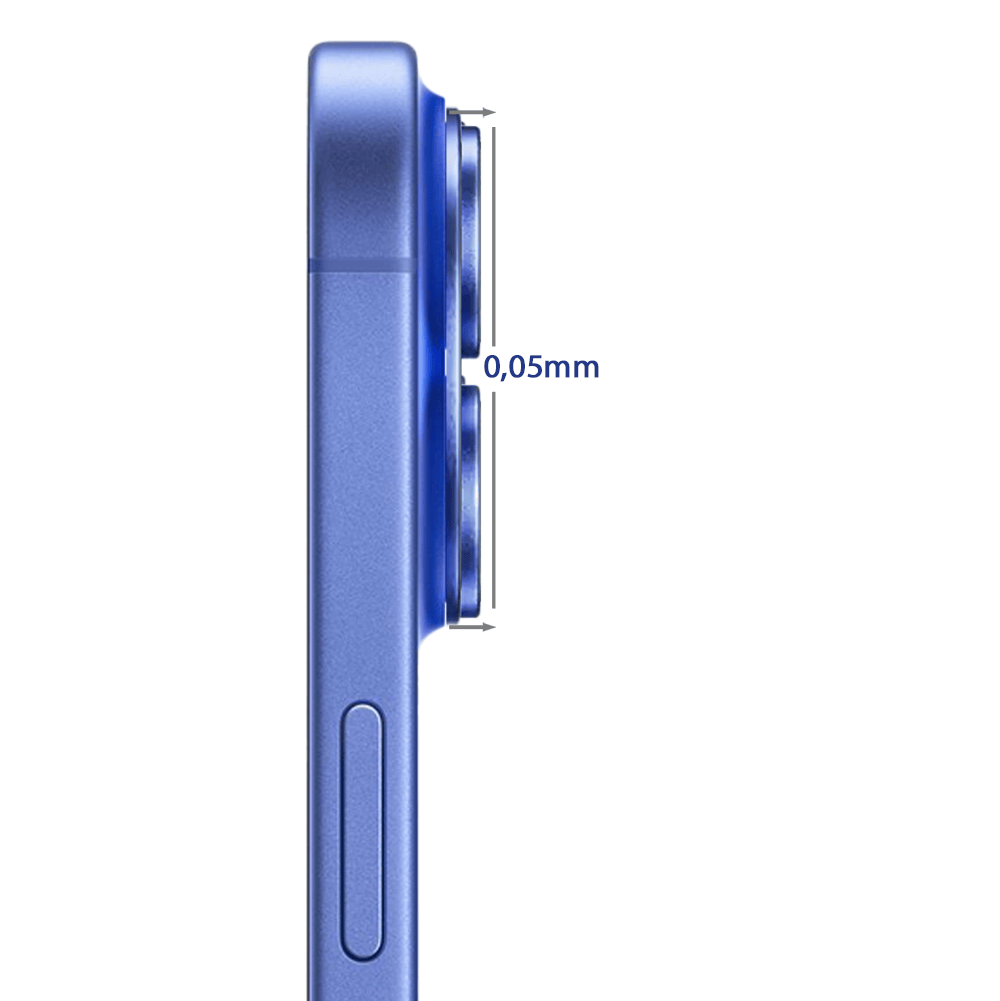 Metalowa osłona na cały aparat z wbudowanymi szkłami do iPhone 16 Plus, ultramaryna - obrazek 4