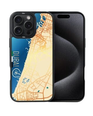 Etui do iPhone 15 Pro Max IBIZU DropGuard Matt z MagSafe, Mapy Świata, Dubai