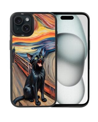 Etui do iPhone 15 IBIZU DropGuard Matt z MagSafe, Edvard Munch, krzyk kota