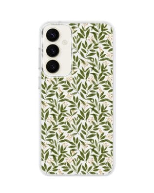 Etui do Samsung Galaxy S23 Plus z MagSafe przeźroczyste, silikonowe Flexi, zielone gałązki