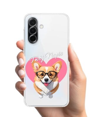 Etui do Samsung Galaxy A36 5G przeźroczyste, silikonowe Flexi, Puppy Love, pies rasy Corgi