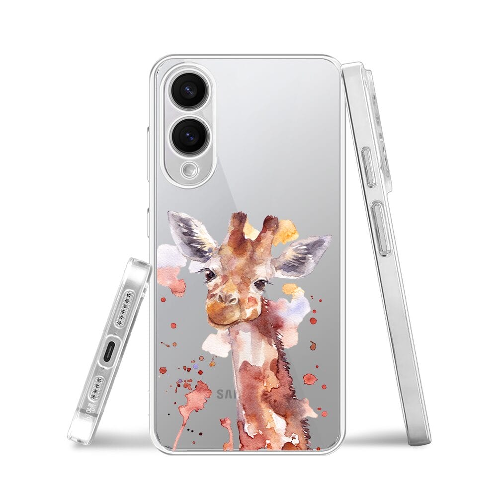 Etui do Samsung Galaxy S25 Edge przeźroczyste, silikonowe Flexi, Akwarelowe Zoo, Żyrafa - obrazek 3