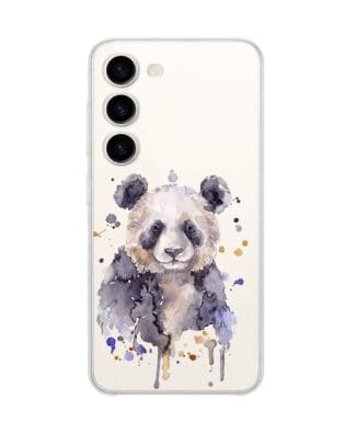Etui do Samsung Galaxy S23 przeźroczyste, silikonowe Flexi, Akwarelowe Zoo, Panda