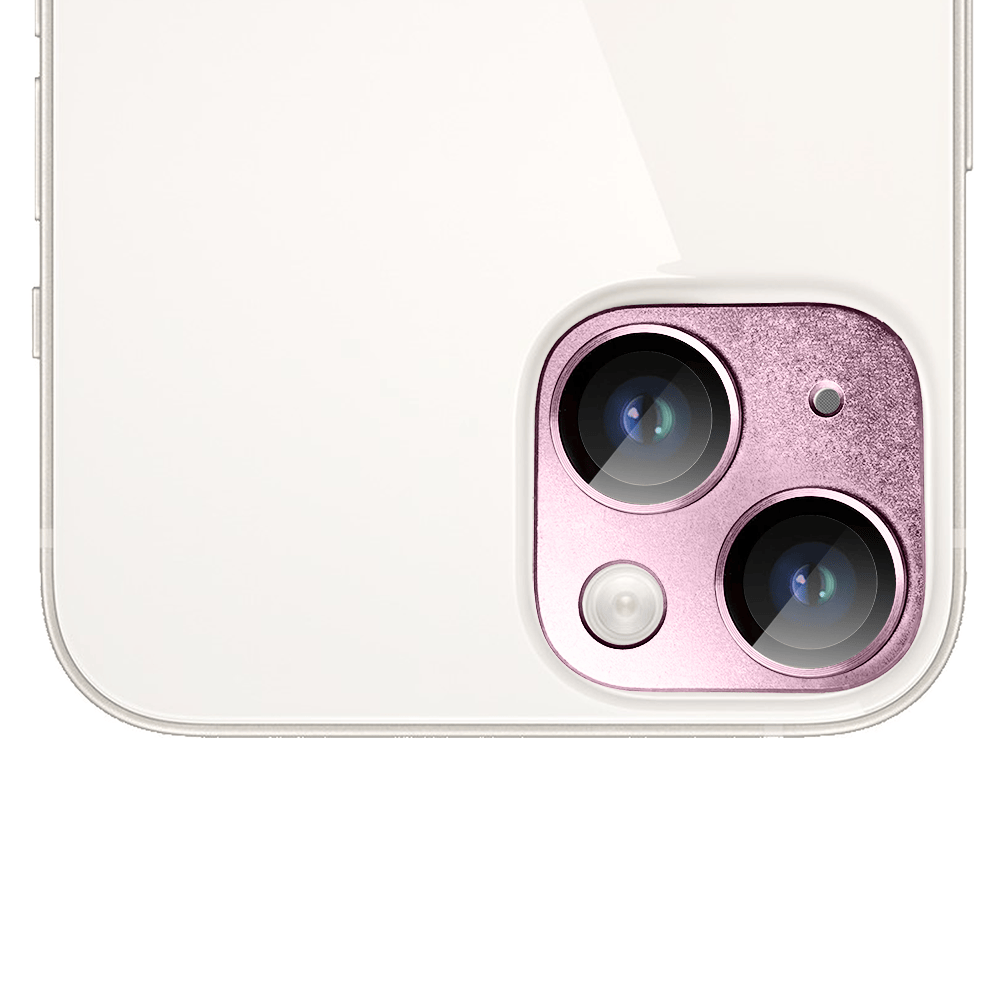 Metalowa osłona na cały aparat z wbudowanymi szkłami do iPhone 14 Plus, różowa - obrazek 4