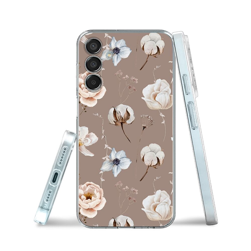 Etui do Samsung Galaxy M15 5G przeźroczyste, silikonowe Flexi, akwarelowe kwiatki - obrazek 3
