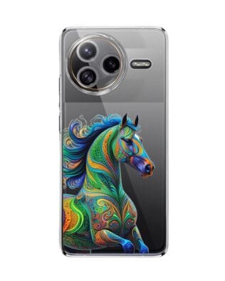 Etui do Xiaomi POCO F7 Ultra przeźroczyste, silikonowe Flexi, Dzika Mandala, Koń