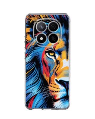 Etui do Xiaomi Redmi Note 14 Pro 4G przeźroczyste, silikonowe Flexi, Dzika Mandala, Lwie spojrzenie
