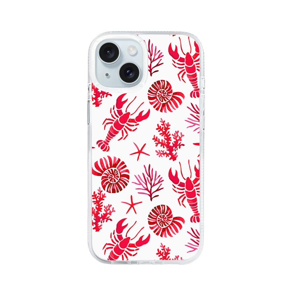 Etui do iPhone 15 z MagSafe przeźroczyste, silikonowe Flexi, krab, muszle