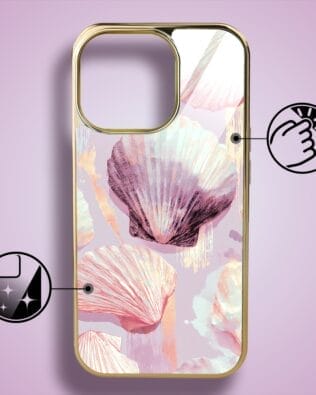 Etui do iPhone 16 Pro IBIZU Elite Glass z MagSafe Morze, Perłowa Muszla, złote