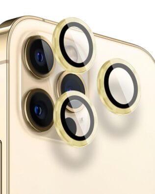 Metalowa osłona obiektywu aparatu ze szkła hartowanego 9H do iPhone 12 Pro Max, 1 zestaw, złota