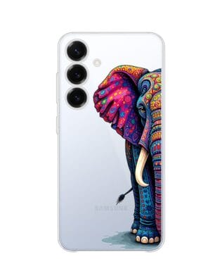 Etui do Samsung Galaxy S25 Plus przeźroczyste, silikonowe Flexi, Dzika Mandala, Słoń