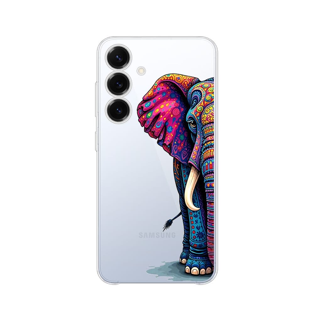 Etui do Samsung Galaxy S25 Plus przeźroczyste, silikonowe Flexi, Dzika Mandala, Słoń