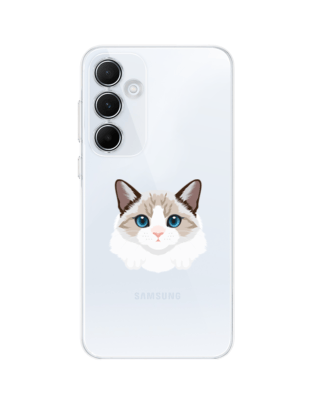 Etui do Samsung Galaxy A55 5G przeźroczyste, silikonowe Flexi, kot birmański