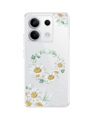 Etui do Xiaomi Redmi Note 13 Pro 5G przeźroczyste, silikonowe Flexi, wianek stokrotek