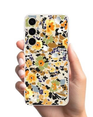 Etui do Samsung Galaxy S24 Plus przeźroczyste, silikonowe Flexi, malowane kwiatki
