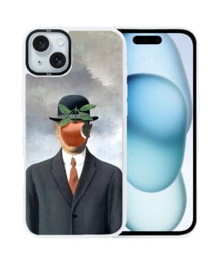 Etui do iPhone 15 Plus IBIZU DropGuard Matt z MagSafe, Rene Magritte, syn człowieczy