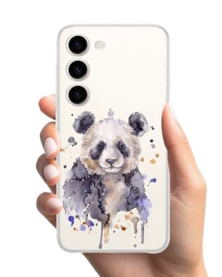 Etui do Samsung Galaxy S23 FE 5G przeźroczyste, silikonowe Flexi, Akwarelowe Zoo, Panda