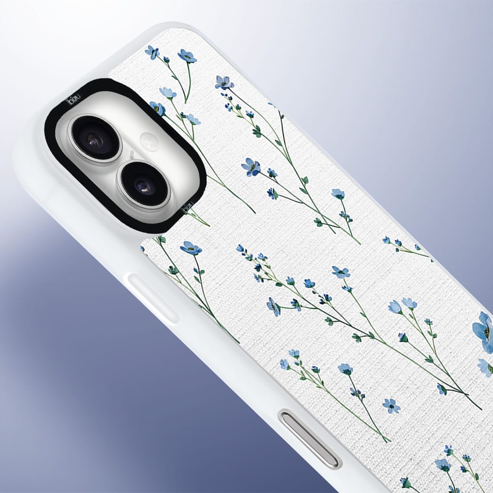 Etui do iPhone 16 IBIZU DropGuard Matt z MagSafe, Pastel Bloom, Niebieski sen - obrazek 4