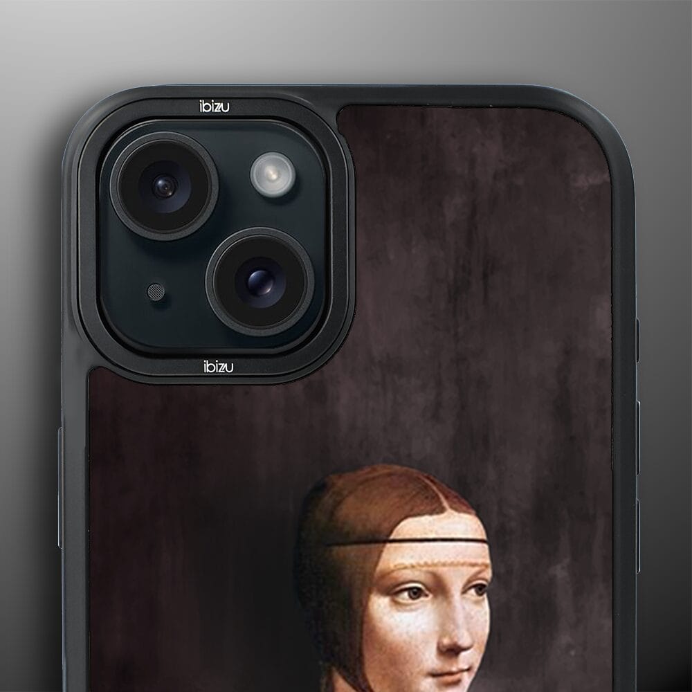 Etui do iPhone 15 IBIZU DropGuard Matt z MagSafe, Leonardo Da Vinci, dama z kotem - obrazek 5